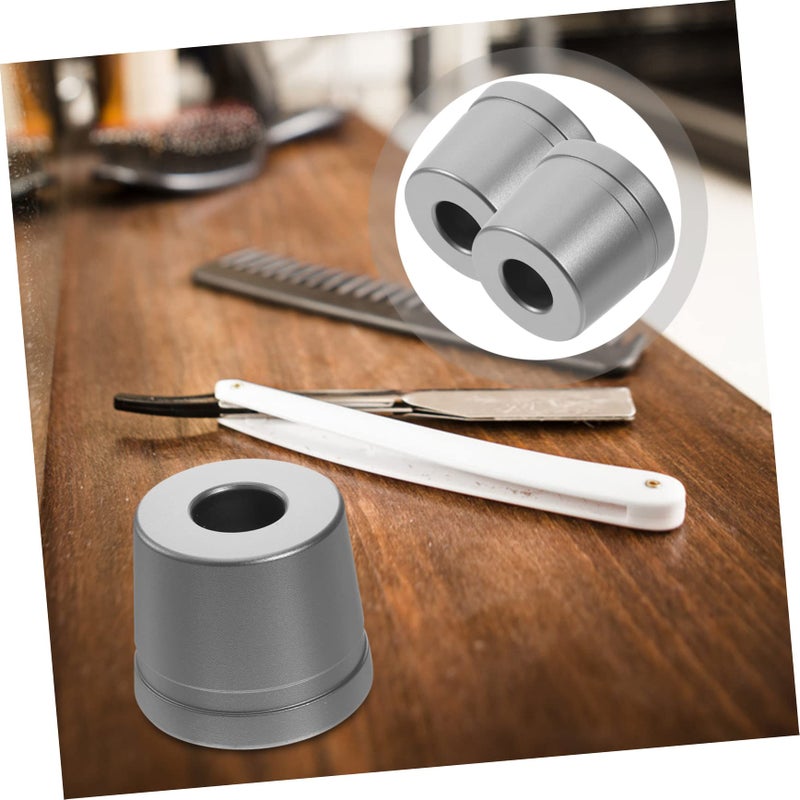 2Pcs Aluminum Razor Stand Compact Bathroom Shaving Base Smooth Edges Space Saving Design - Image 5