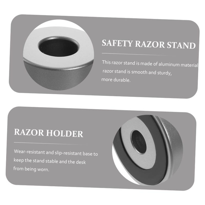 2Pcs Aluminum Razor Stand Compact Bathroom Shaving Base Smooth Edges Space Saving Design - Image 3