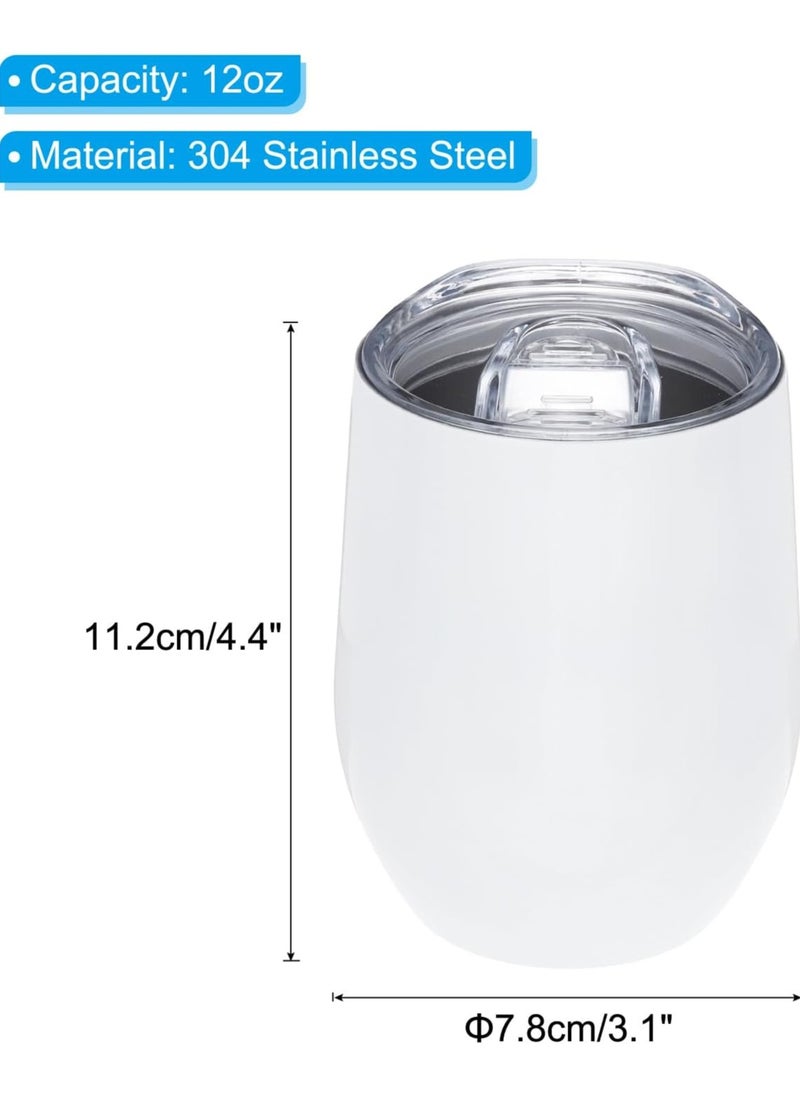 LOUD UNIVERSE White Stainless Steel Insulated Tumbler 12Oz With Lid Printed Lets Grow Together, Perfect Cute Gift For Hot And Cold Drinks  - Image 3
