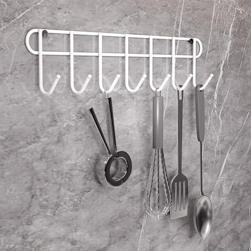 RIOMAX Multifunctional Over The Door Hook Hanger Organizer/Wall Hook Rack for Hanging Clothes, Towel Hanger, Kitchen Hanger, Bathroom Hanger - (7 Hook) (Pack of 1) (White) - Image 5