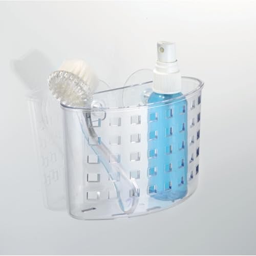InterDesign iDesign Suction Cup Shower Caddy Basket - Bathroom Storage Organizer - Clear - Made in USA - Image 4