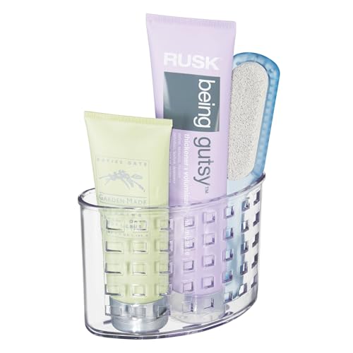 InterDesign iDesign Suction Cup Shower Caddy Basket - Bathroom Storage Organizer - Clear - Made in USA - Image 5