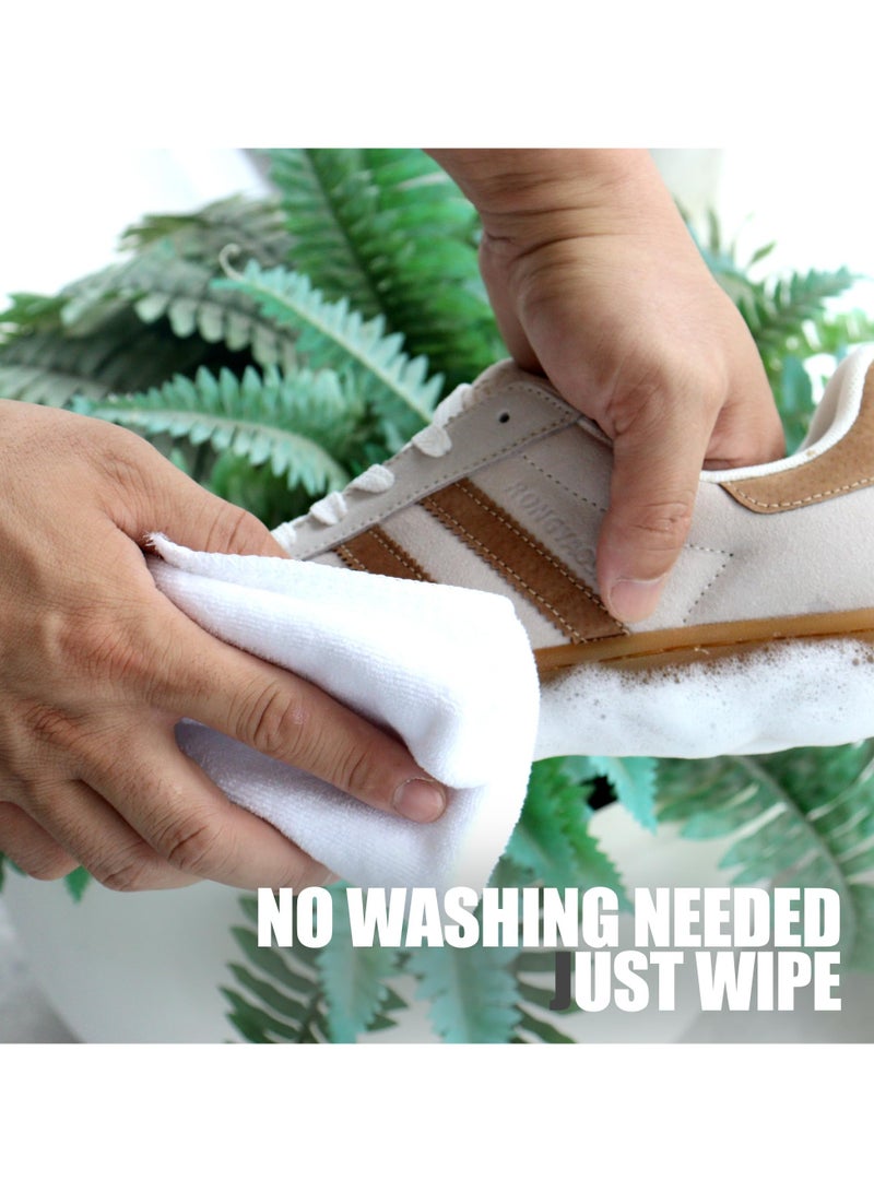 SYOSI Pack of 2 - 3-in-1 Sneaker Cleaner Kit, Sneaker Cleaner, White Shoe Cleaner, Tennis Shoe Cleaner, Travel Size Shoe Brush with Built in Solution & Microfiber Cloth Included (Blue) - Image 4