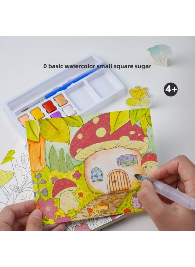null - Cartoon Creative Drawing Art Book Children's Educational Toy Set Color Recognition Doodle Fun Brain Development Paper Toys-Color:Watercolor Small Sugar-deep Sea Princess - Image 1