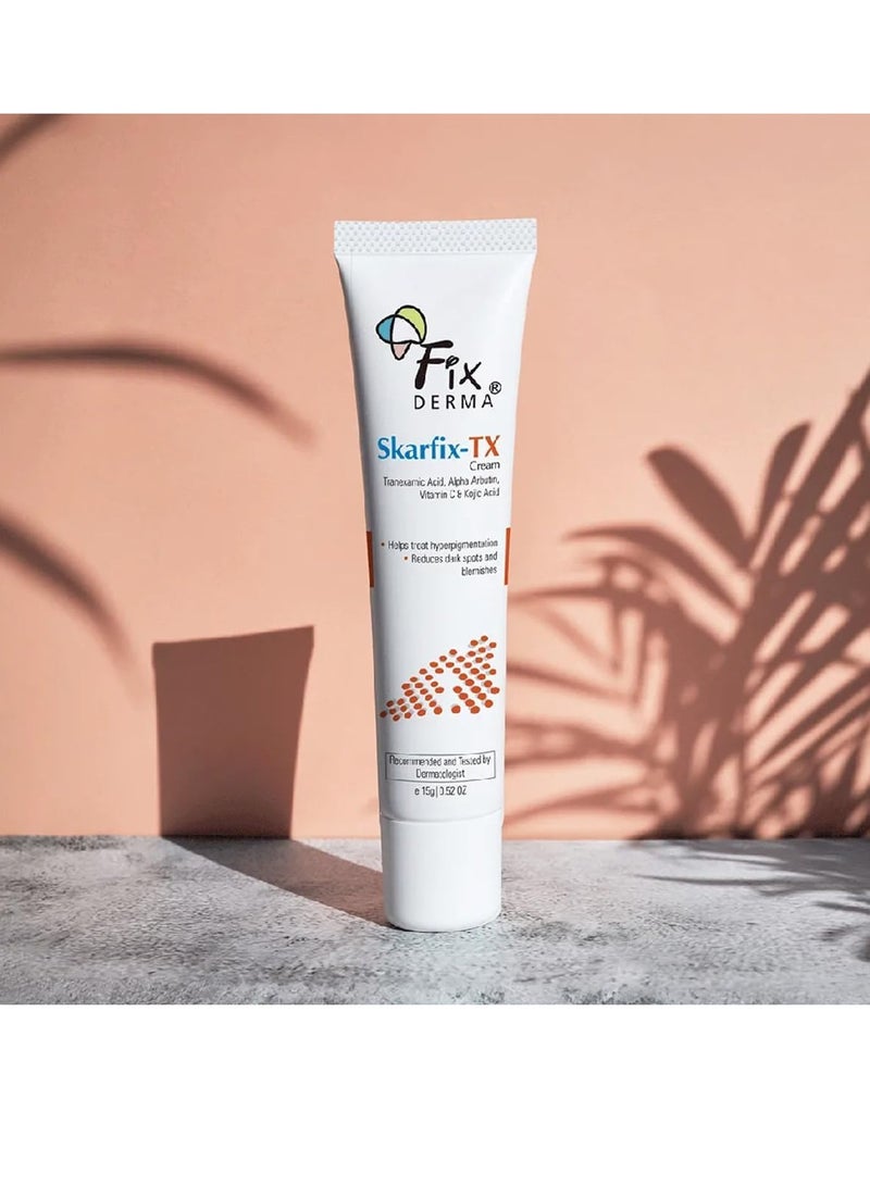 فيكسديرما 10% حمض الترانيكساميك + 2% حمض الكوجيك + 1% أربوتين SKARFIX -TX كريم الوجه | كريم إزالة التصبغات | تفاوت لون البشرة، ويقلل البقع الداكنة والعيوب - 15 جم - Image 2