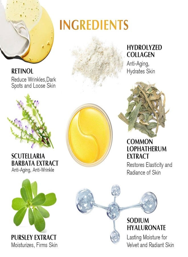 Hidak لصقات هيداك للعين | 60 قطعة من أقنعة العين المطلية بالذهب عيار 24 لعلاج انتفاخات العين والهالات السوداء، وأكياس العين، والتجاعيد، ووسادات هيدروجيل مرطبة لتخفيف جفاف البشرة | عناية بالبشرة مضادة للشيخوخة للرجال والنساء - Image 4