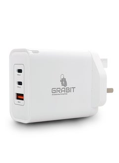 GRABIT Wall Charger 65W GaN Charger Fast & Compact Charge multiple devices with 65W PD, dual USB-C, and USB-A ports. GaN technology ensures efficient, compact, and travel-friendly charging. Compatible with iPhone, Samsung, OnePlus, Xiaomi, Huawei, Google Pixel, iPads, MacBooks, and more. Perfect for home, office, and travel.  - Image 3
