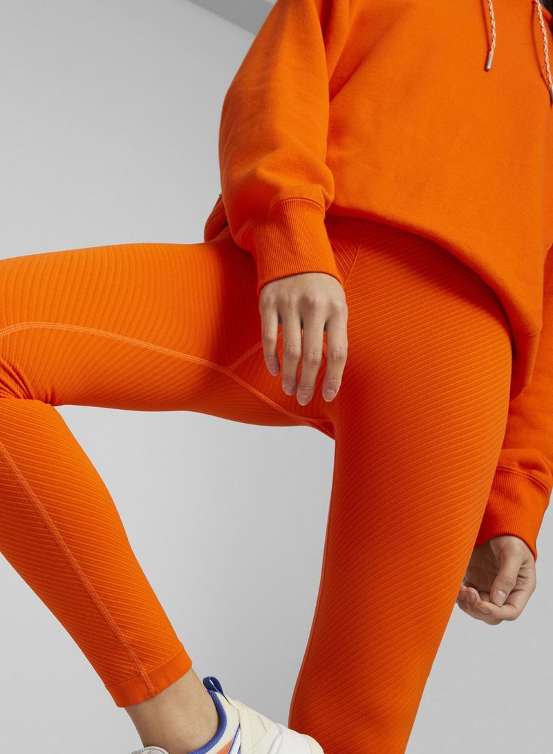 Puma Womens INFUSE EvoKNIT Leggings - Orange - Image 3