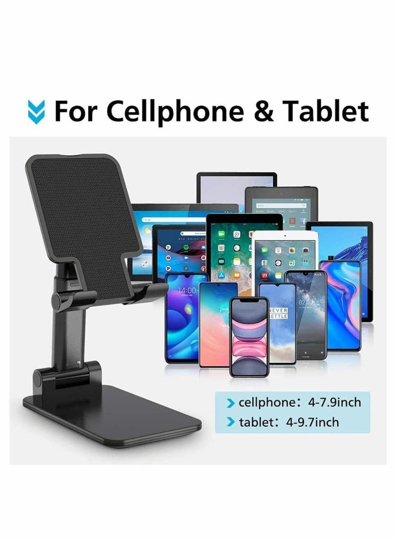 Captaintech Phone Holder, Tablet Holder, Adjustable Phone Stand for Desk, Foldable, Portable, Compatible with 4.7 inch to 9.7 inch screen (Black) - Image 4