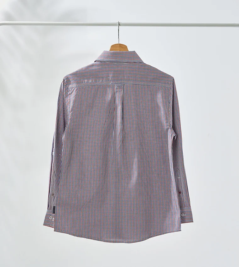 BEVERLY HILLS POLO CLUB  Pie Roll Sleeve Gingham Shirt for Men | Best Price UAE