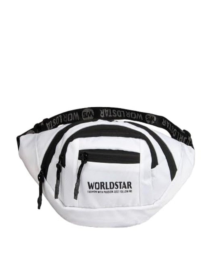 WORLD STAR Waist Bag for Men & Women | Fanny Pack for Men | Trendy Mobile Waist Pouch Pocket Bag for Girls and Boys | Waterproof Hip and Side Bags for Hiking Travel (White) - Image 1