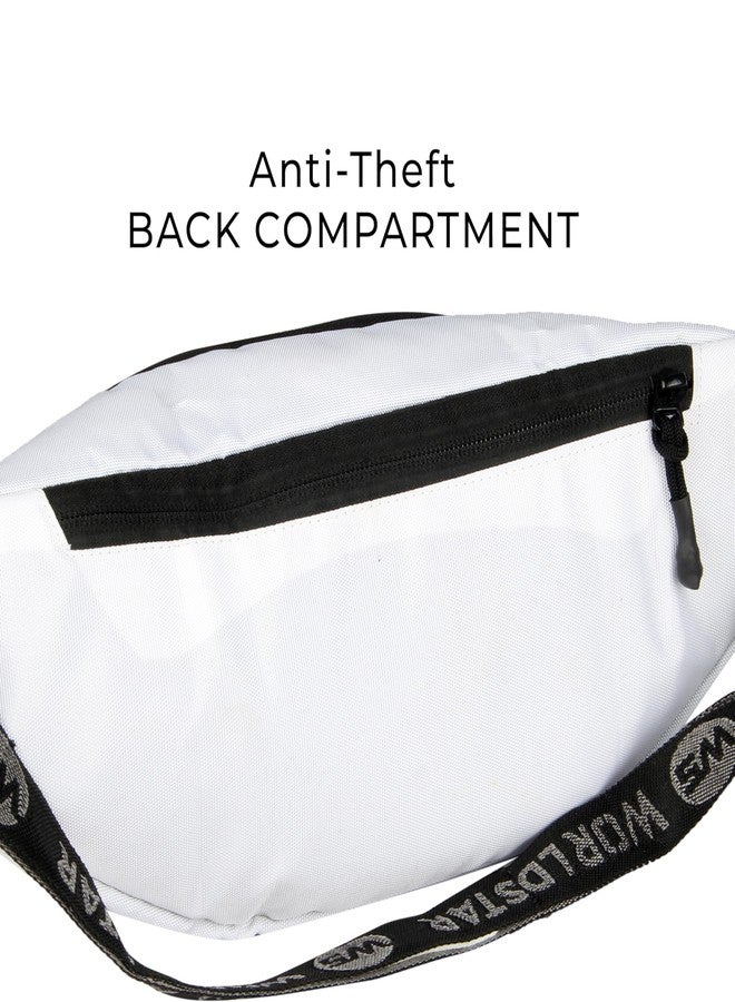 WORLD STAR Waist Bag for Men & Women | Fanny Pack for Men | Trendy Mobile Waist Pouch Pocket Bag for Girls and Boys | Waterproof Hip and Side Bags for Hiking Travel (White) - Image 5