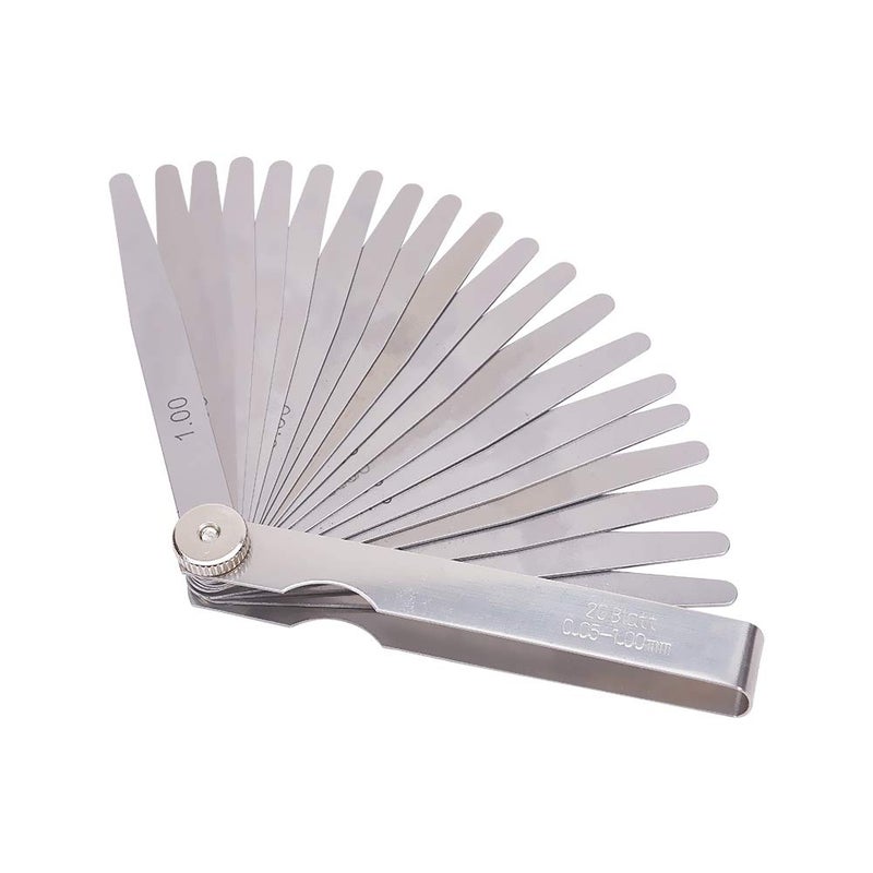 Utoolmart Metric Feeler Gauge,Manganese Steel Gap Measure Tool 100mm/3.9-inch Length with 20 Blades 1pcs - Image 1