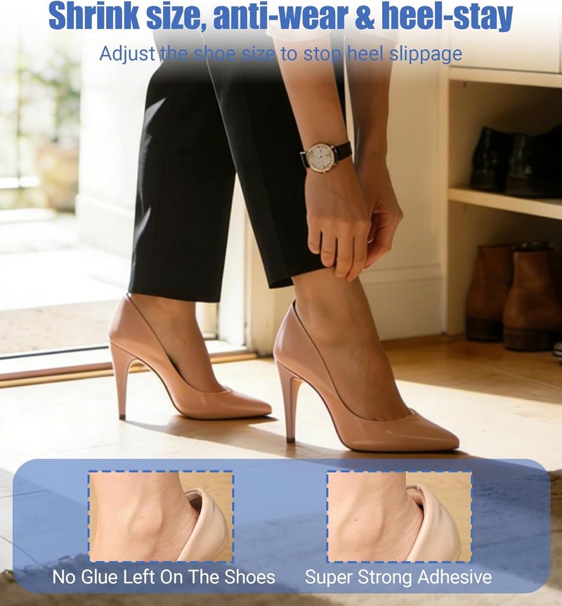 MasterMo Heel Grips Liner Cushions Inserts for Loose Shoes - 4 Pairs (Beige + Black) - Image 3