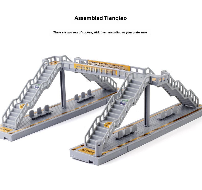Rail Transit Station Light Everbright Platform/Rail + Electric Pole/Waiting Pavilion/Rail Roll Train Toy Accessories(pedestrian bridge [armored]]) - Image 1