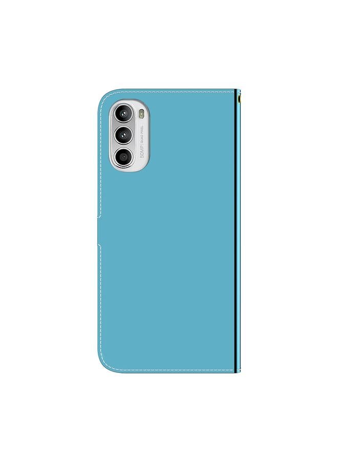 اس-توب جراب لهاتف Motorola Moto G62 5G، جراب هاتف جلدي أفقي قابل للطي بسطح مرآة مقلد - Image 3