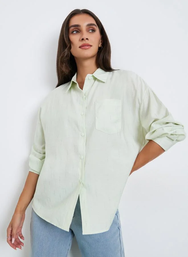 ستايلي Women Mint Green Embellished Oversized Shirt