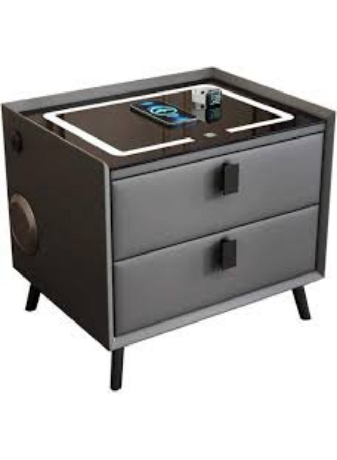 Smart Bedside Table,Nightstand with Wireless Charging Station,Modern Night Stand with Adjustable LED Light,Side Table with USB Ports,for Living Room - Image 2