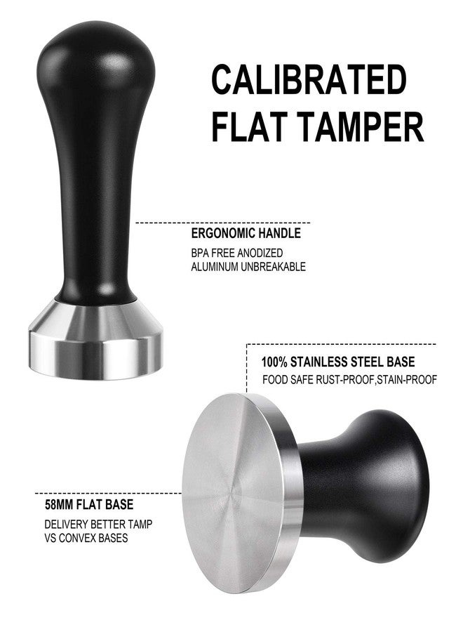 SANTOW 58mm Espresso Tamper, SANTOW Barista Coffee Tamper with Flat Stainless Steel Base – Professional Espresso Hand Tamper - Image 2