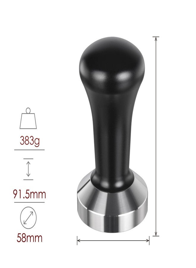 SANTOW 58mm Espresso Tamper, SANTOW Barista Coffee Tamper with Flat Stainless Steel Base – Professional Espresso Hand Tamper - Image 3
