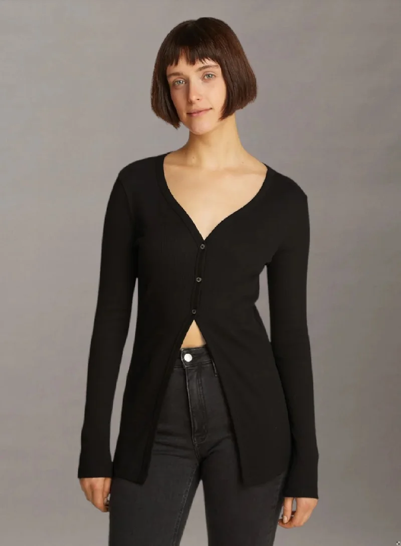 Calvin Klein Jeans Slim Ribbed Cotton Cardigan
