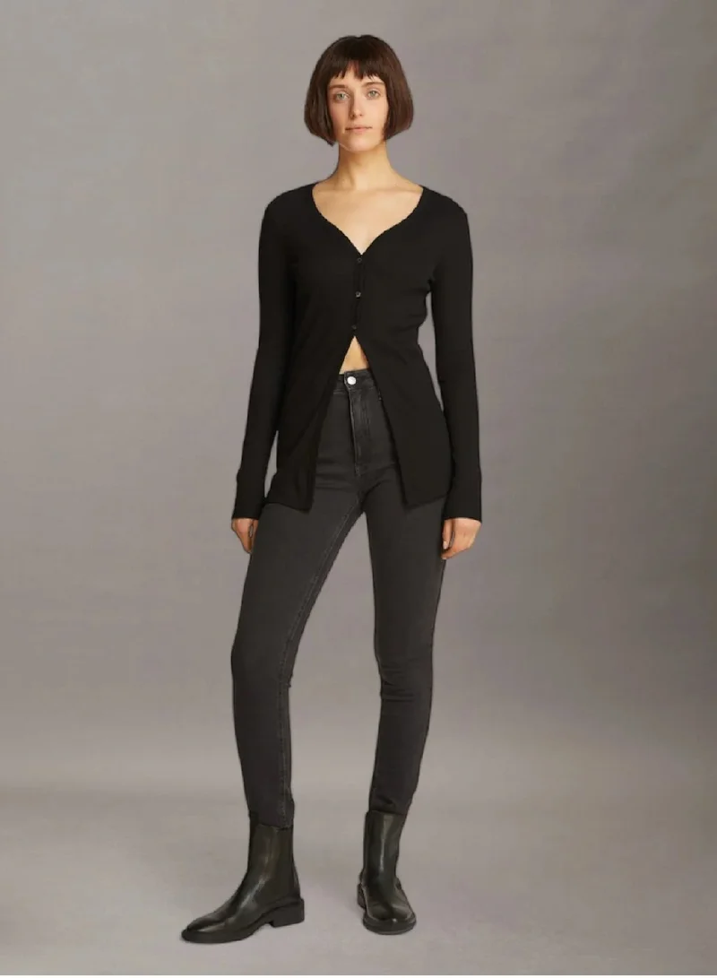 Calvin Klein Jeans Slim Ribbed Cotton Cardigan