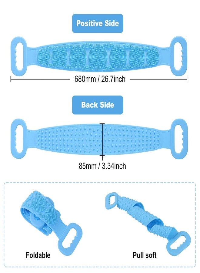 DEVHEART Silicone Body Bath Scrubber For Men and Women| For All Skin Type Soft and Double-Side Texture Bathing Brush Belt For Skin Deep Cleaning, Massage and Dead Skin Removal Body Brush for Bathing… (Pack Of 1) - Image 2