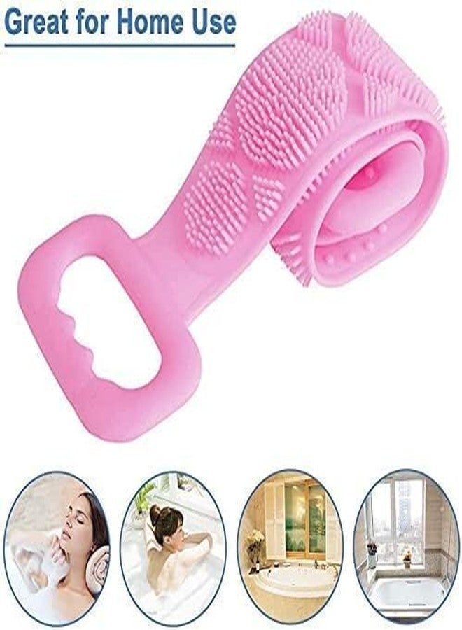 DEVHEART Silicone Body Bath Scrubber For Men and Women| For All Skin Type Soft and Double-Side Texture Bathing Brush Belt For Skin Deep Cleaning, Massage and Dead Skin Removal Body Brush for Bathing… (Pack Of 1) - Image 4