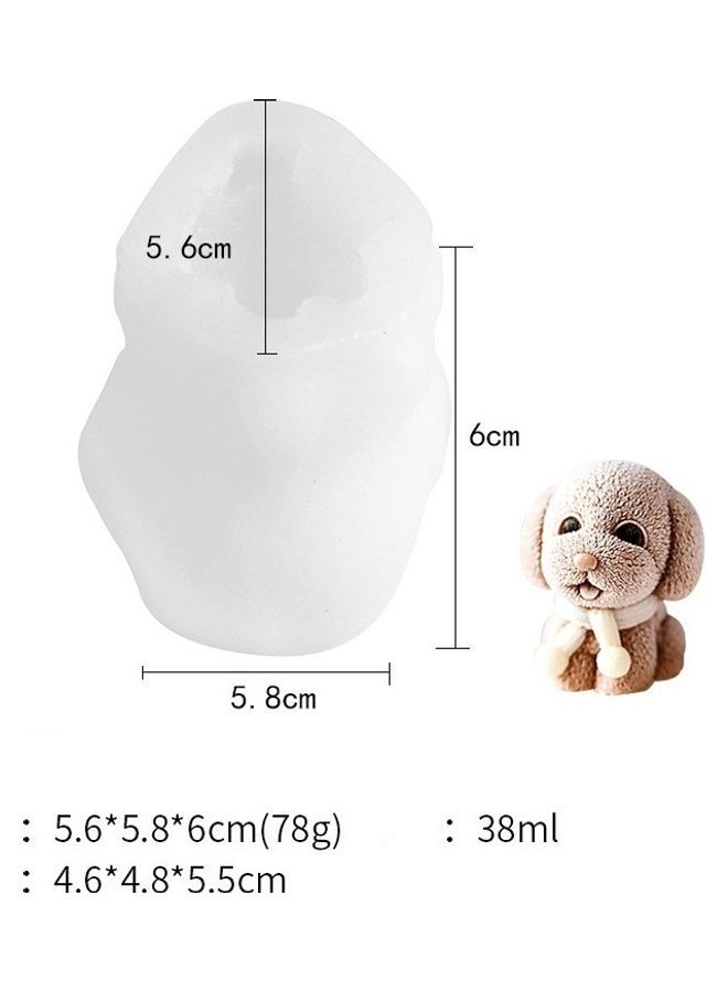 نيبمينينت قالب من السيليكون على شكل كلب . أبيض 5.6x5.8x6سم