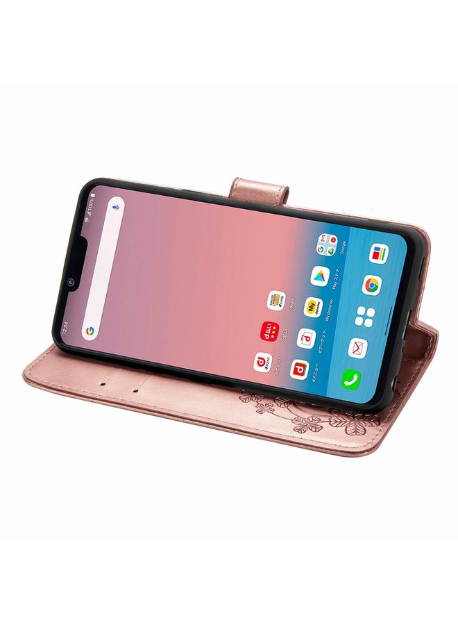 اس-توب جراب لهاتف LG Style 3، جراب جلدي لحماية الهاتف المحمول مزود بمشبك منقوش بأربع أوراق مع حبل وفتحة للبطاقات ومحفظة ووظيفة حامل - Image 5