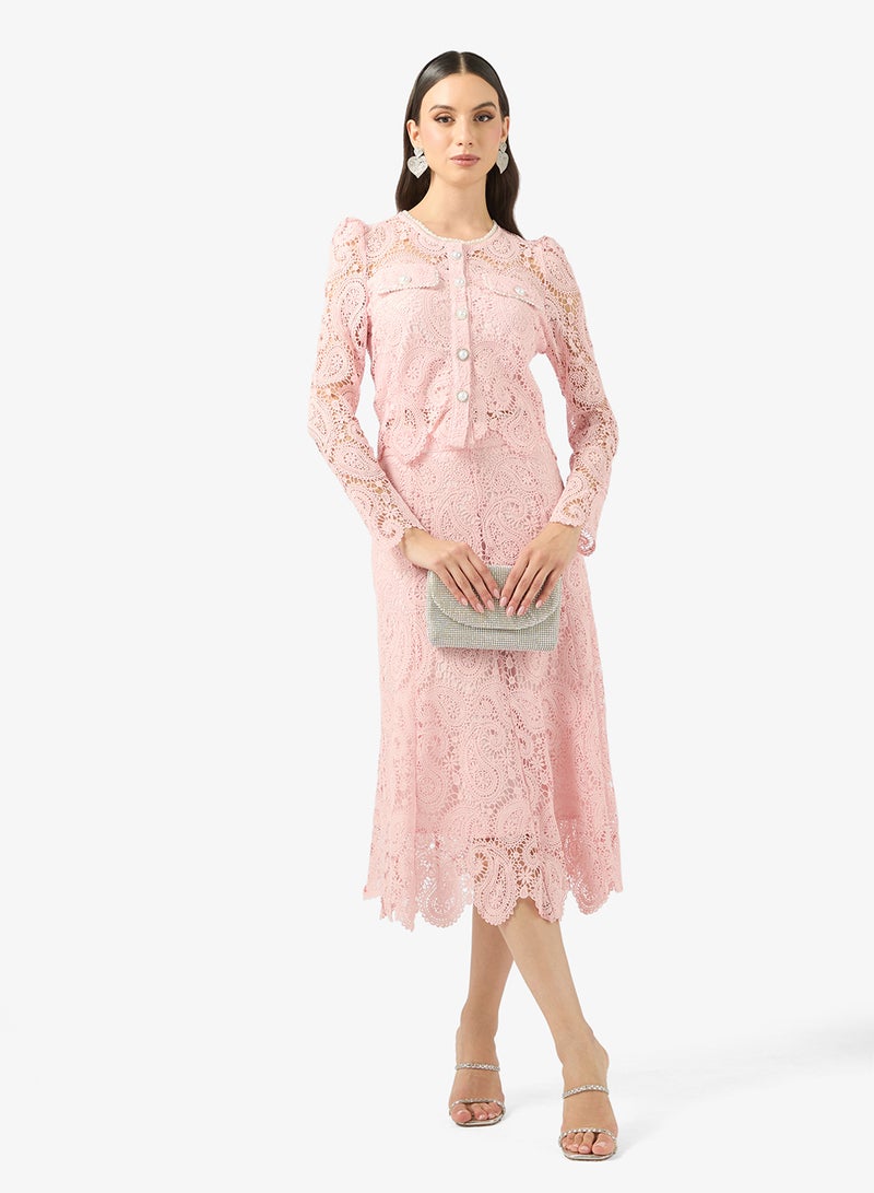 خزانة طقم بلوزة وتنورة دانتيل - Image 5