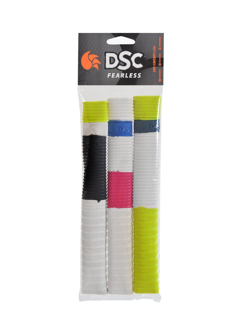 DSC Crest Cricket Bat Grip | Color: Multicolor | Pack of 3 | Material: Rubber | Better Shock Absorption  | Enhanced Control |  Simple Installation | Usage for All Players | Comfortable Fit - Image 1
