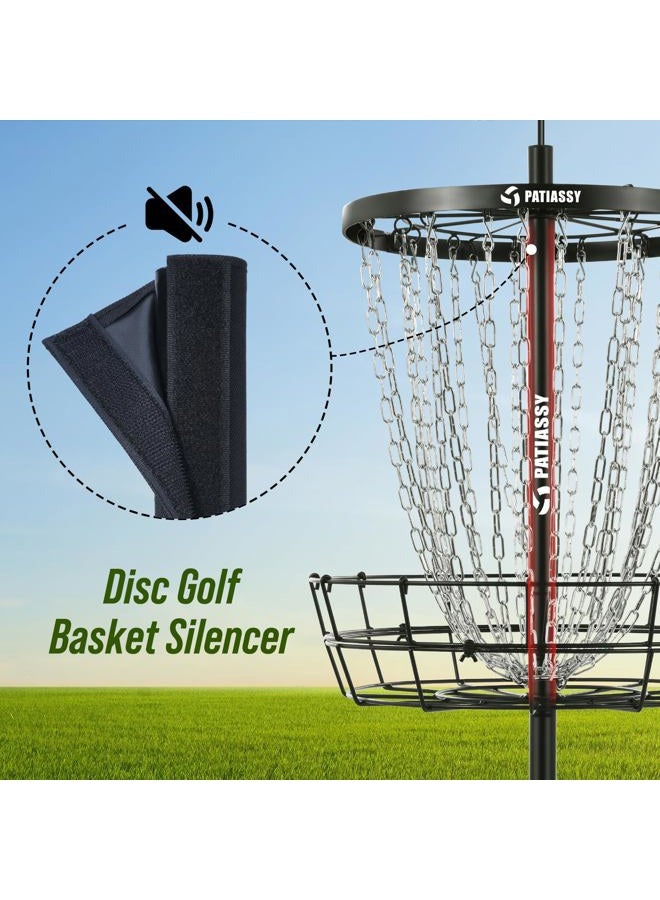 Patiassy Disc Golf Basket with Discs Includes 24-Chain Portable Disc Golf Target with Light and 3 Disc Golf Discs with Flat LED Lights - Image 4