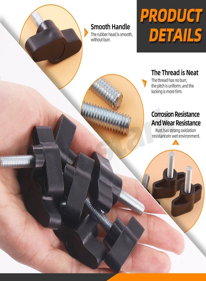 Rustark 20Pcs M6 x 20mm Thumb Screws Wing Knob Bolt Black Plastic Male Thread Clamping Screw for Quick Remove or Replace Hand Tightening - Image 4