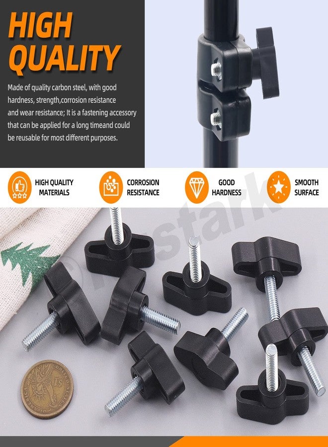 Rustark 20Pcs M6 x 20mm Thumb Screws Wing Knob Bolt Black Plastic Male Thread Clamping Screw for Quick Remove or Replace Hand Tightening - Image 3