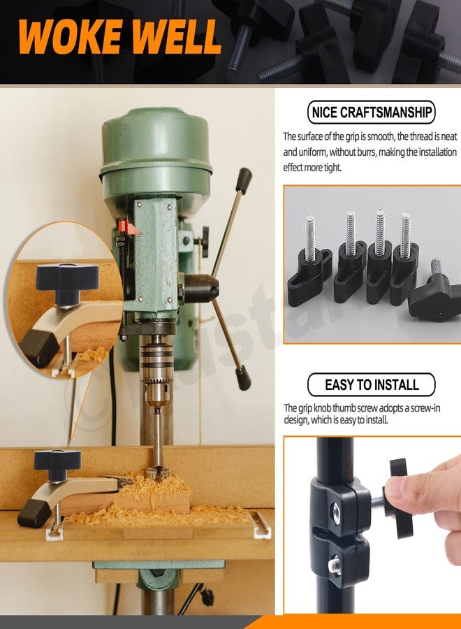 Rustark 20Pcs M6 x 20mm Thumb Screws Wing Knob Bolt Black Plastic Male Thread Clamping Screw for Quick Remove or Replace Hand Tightening - Image 5