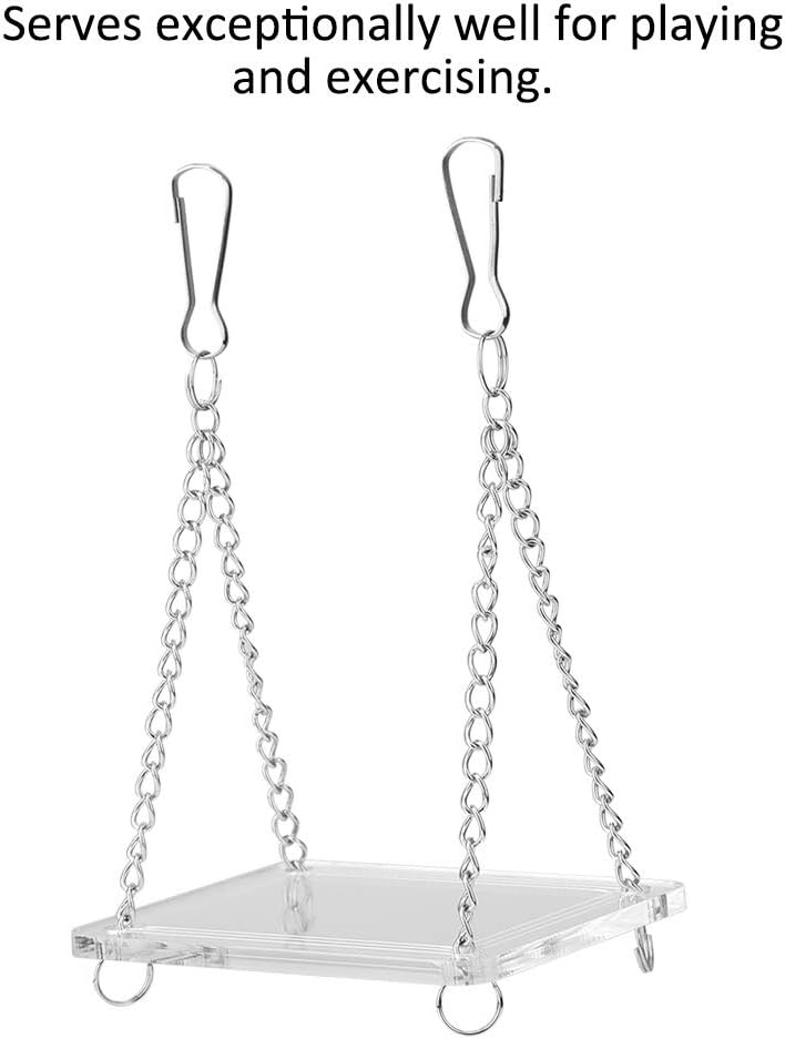 Hamster Suspension Bridge Acrylic Swing Hanging Stand 8cm Transparent Small Animal Playground - Durable Material, Easy Installation, Balance Exercise - Image 3