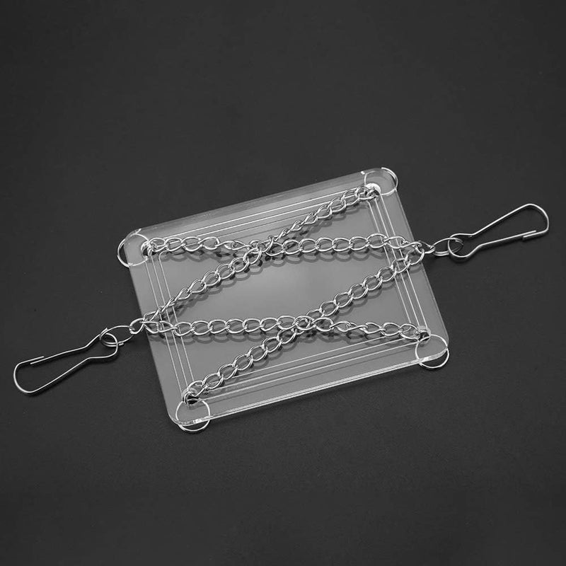 Hamster Suspension Bridge Acrylic Swing Hanging Stand 8cm Transparent Small Animal Playground - Durable Material, Easy Installation, Balance Exercise - Image 2