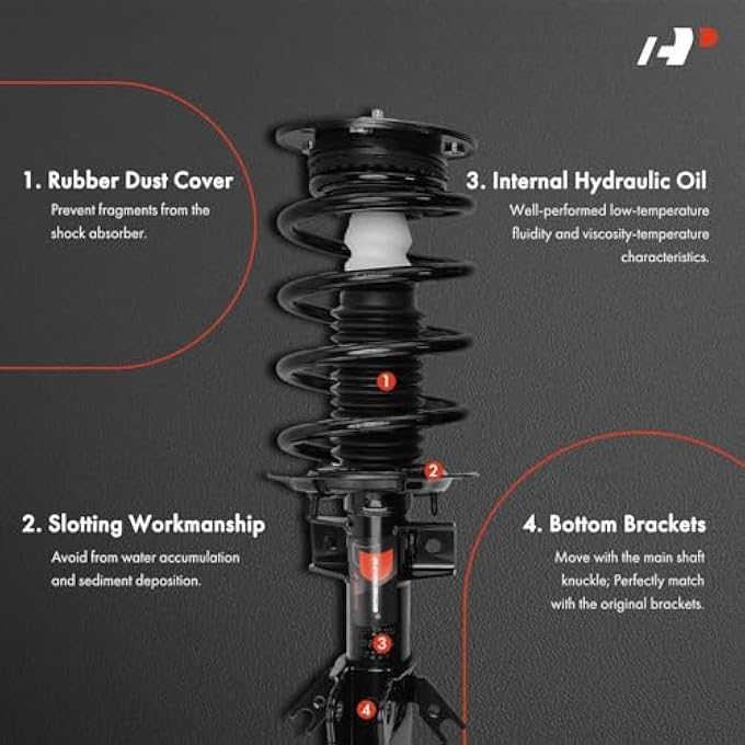 A-Premium Front Complete Strut  Coil Spring Assembly Compatible With Ford Fusion 2013 2014 2015 2016 2017 2018 2019 2020 Fwd 20L 4 Cyl - Image 4
