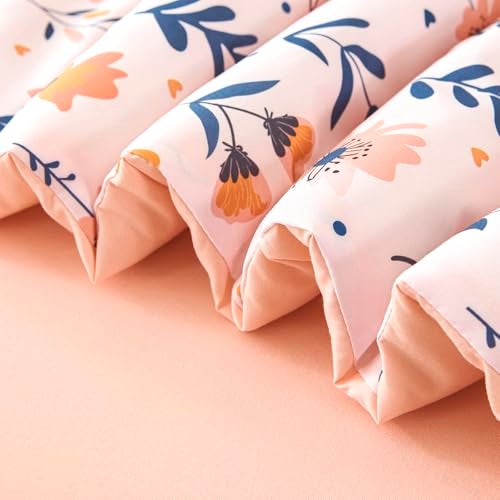 URBONUR Cute Floral Toddler Bedding Set for Girls, 4 Piece Bed-in-a-Bag Toddler Microfiber Comforter Sheet Set, Botanical Flowers Printed, All Season Easy Care - Image 5