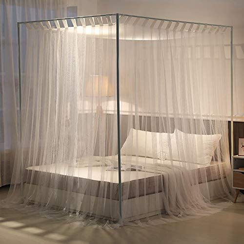 Mengersi Canopy Bed Curtains Bed Canopy Bed Frame Canopies Bed Net,Bedroom Decoration Accessories(Full,White) - Image 3