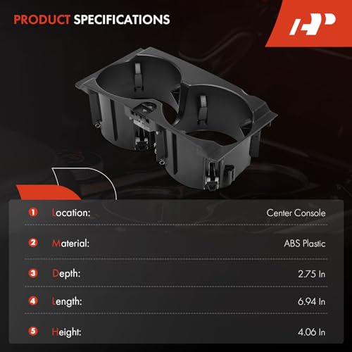 A-Premium حامل أكواب A-Premium متوافق مع مرسيدس بنز E350 2010-2013، E550 2020-2013، E400 2013، وحدة التحكم المركزية، أسود، استبدال# A2126800110 - Image 2