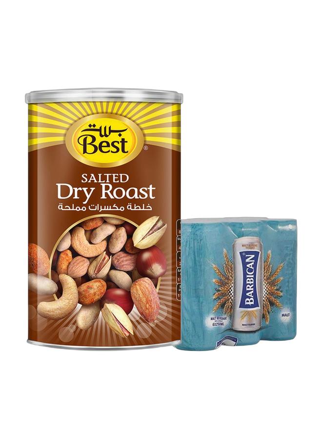 noon Best Dry Roast Mix Nuts 450grams + Barbican Malt Beverage, Can, 250ml X 6 Pack of 6 - Image 1