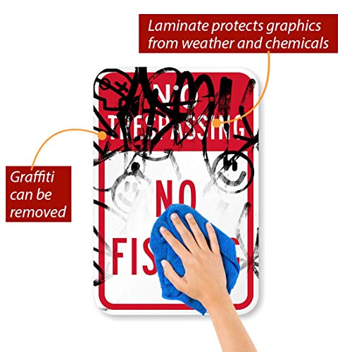SmartSign "No Trespassing - No Fishing" Sign | 12" x 18" Aluminum - Image 2