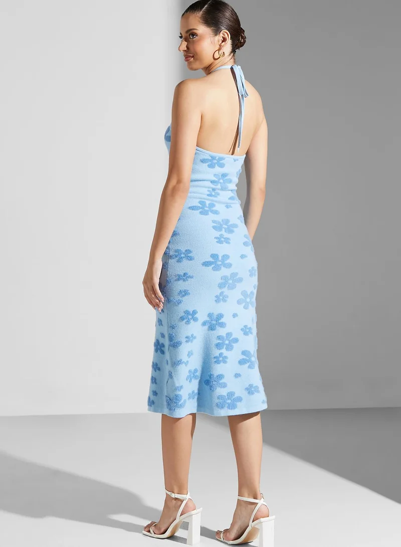 Finders Keepers Printed Front Slit Dress