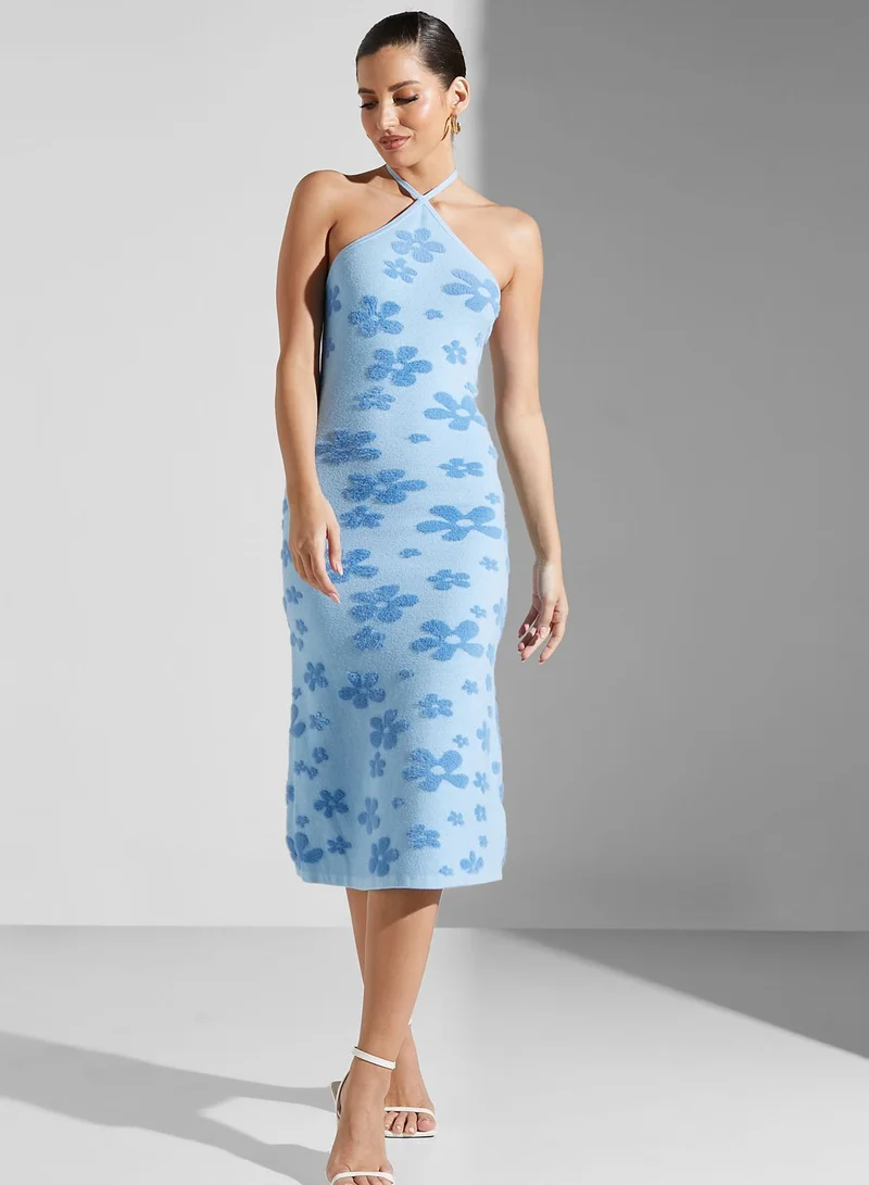 Finders Keepers Printed Front Slit Dress