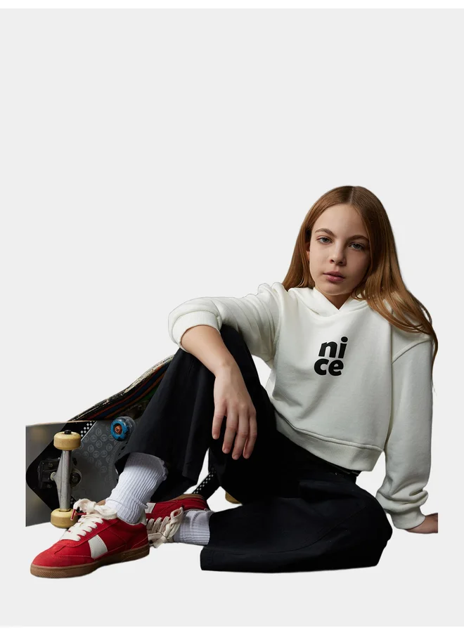 DeFacto DeFacto Kids Fit Printed Hooded Sweatshirt