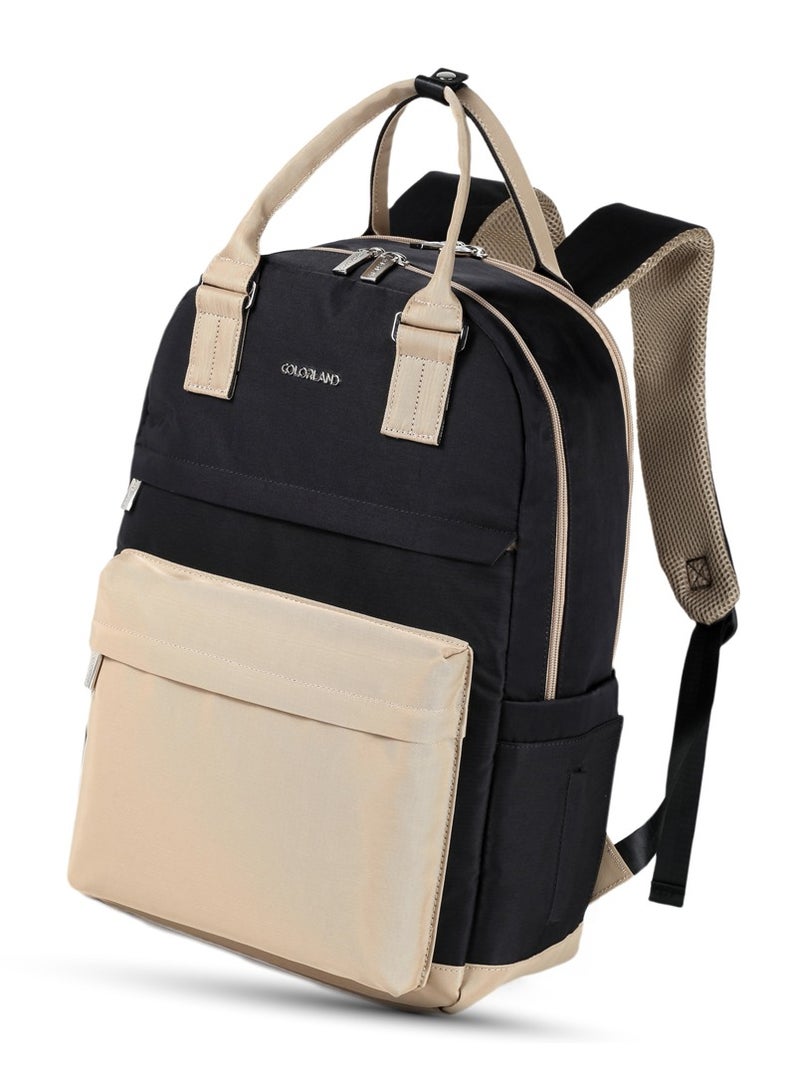 Little Story Kenzie Mom Dad Travel Diaper Backpack - Black - Image 3