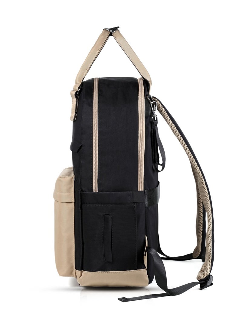 Little Story Kenzie Mom Dad Travel Diaper Backpack - Black - Image 4