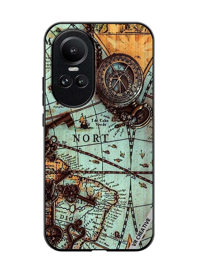 VR CREATIVE Protective Case Cover For Oppo Reno 10 Compas Design Multicolour - Image 1